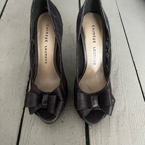 Chinese Laundry Gray Peep Toe Heels